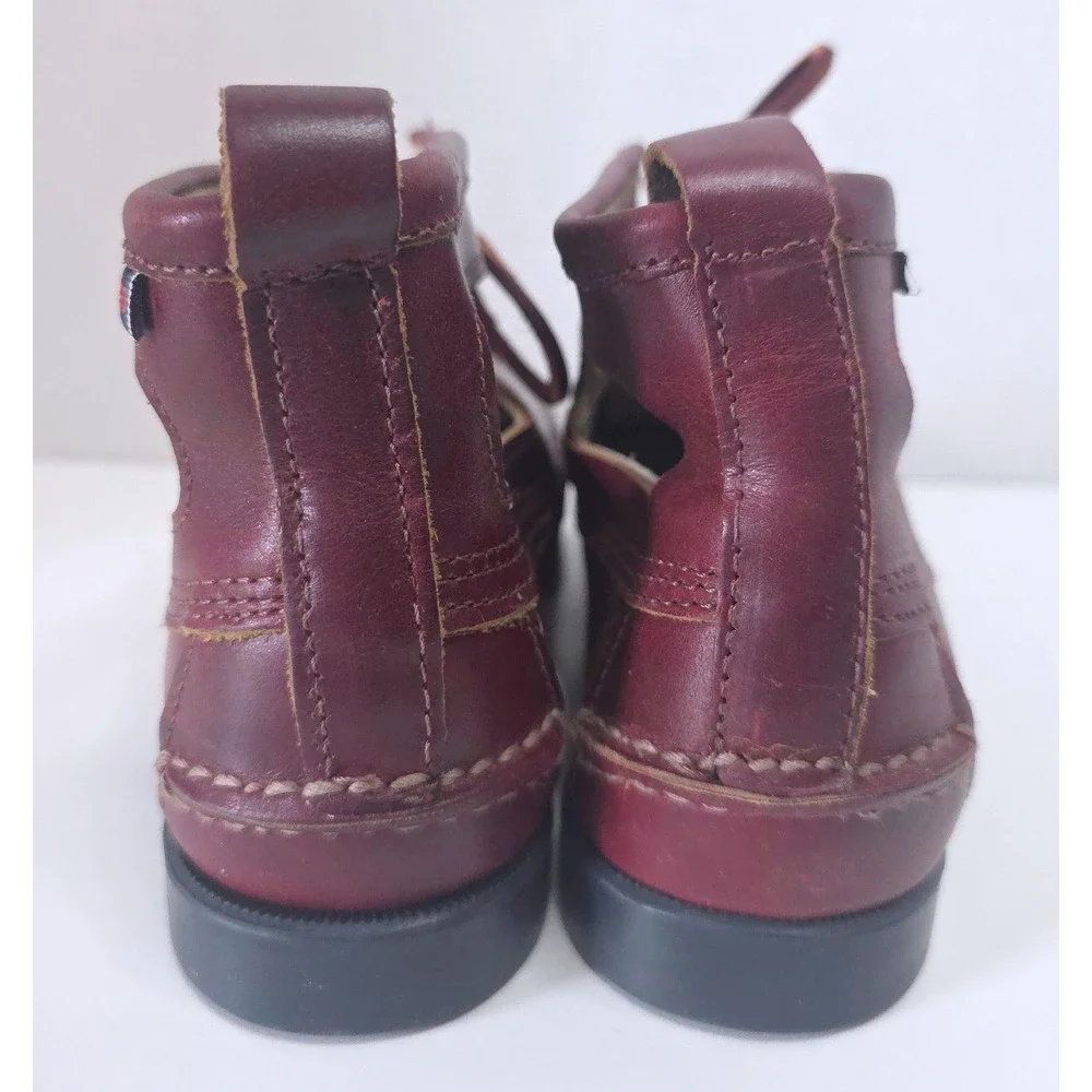 Sebago/Ronnie Fieg Angelique Burgundy Leather Ankle‎ Boots Kiltie Cutout NWOT 7M